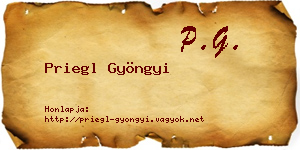 Priegl Gyöngyi névjegykártya