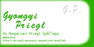 gyongyi priegl business card